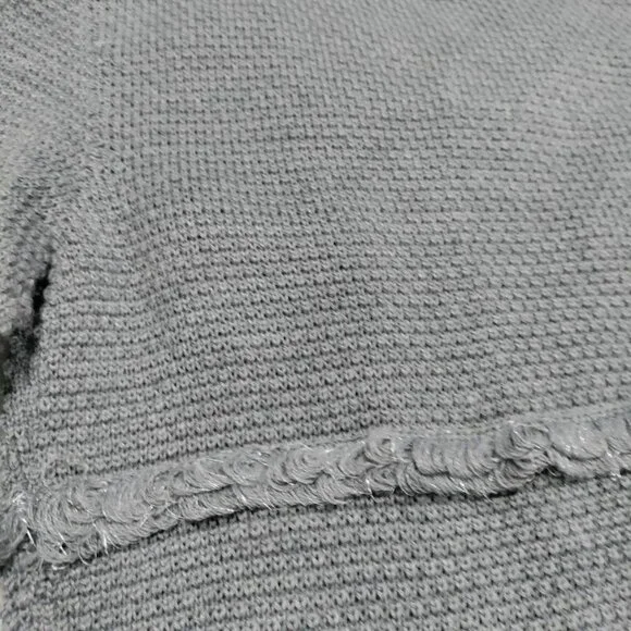INC International Concepts Gray Silver Speckles Fringe Trim Knit Cardigan XL - Picture 8 of 12